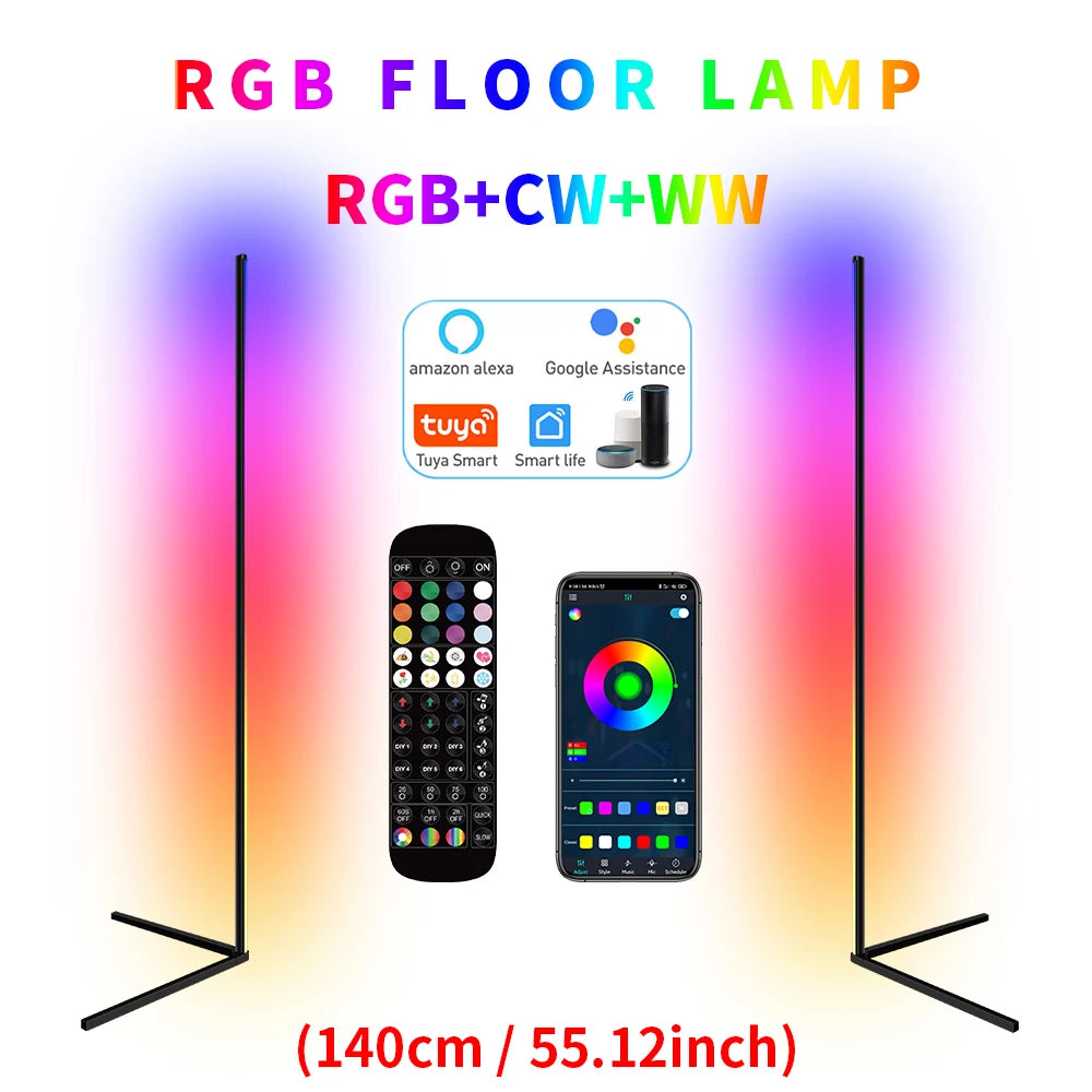 Living Room Dimmable RGB Corner Floor Lamp