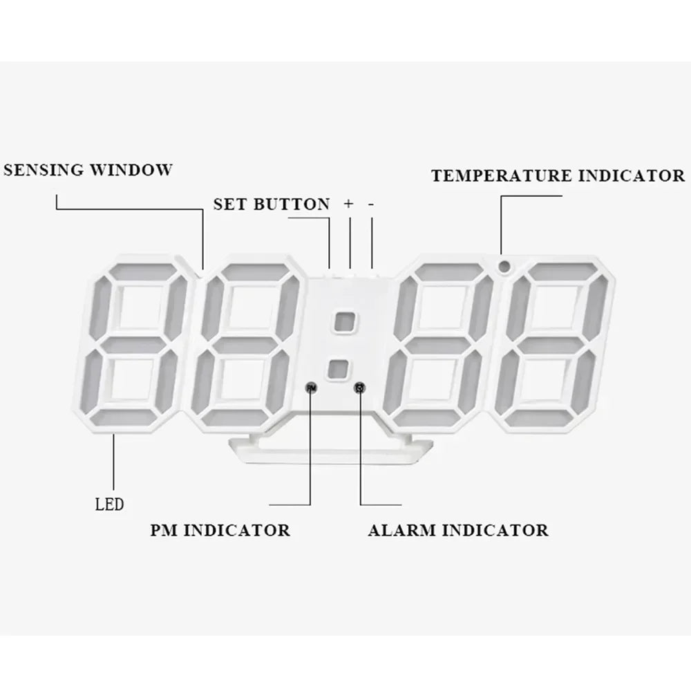 Smart 3d Digital Alarm Clock Wall