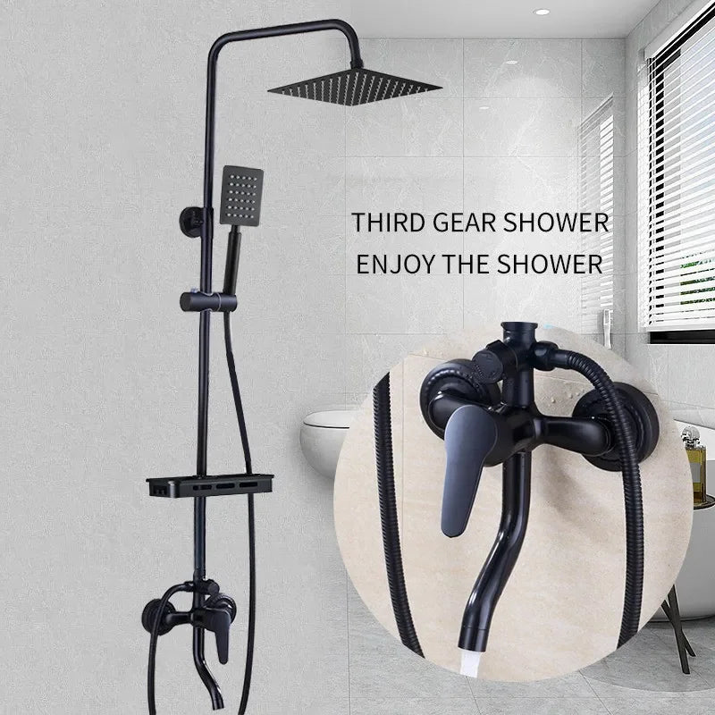 Black Bathroom Shower Set