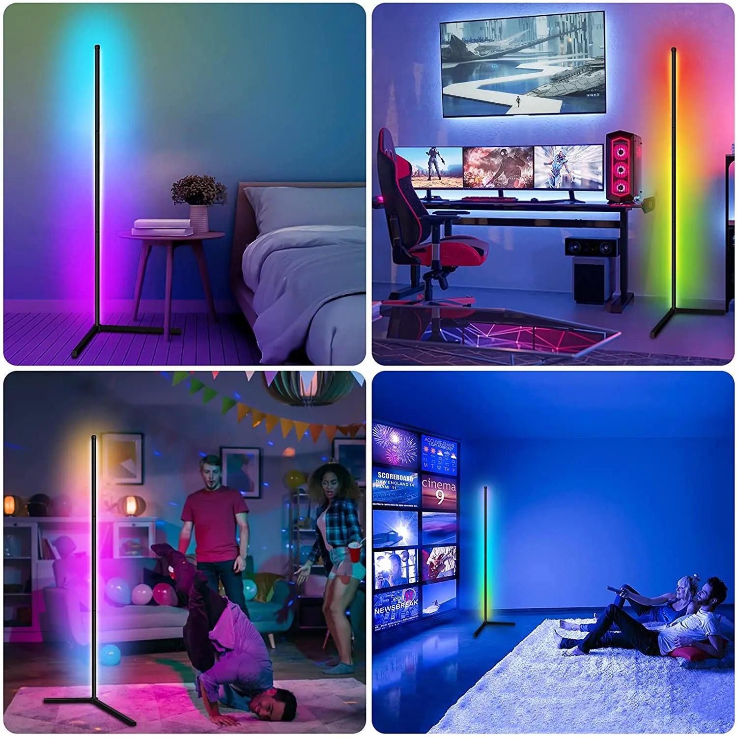 Living Room Dimmable RGB Corner Floor Lamp